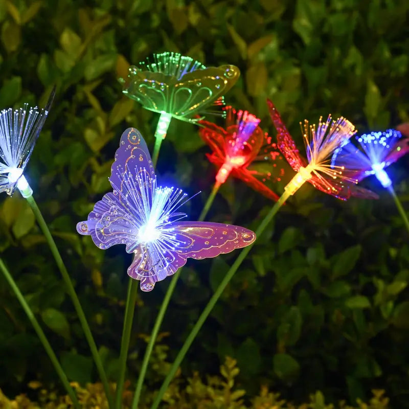 Solar Butterfly Garden Lights Outdoor Waterproof Stake Lights for Yard Pathway Patio - 6 LED