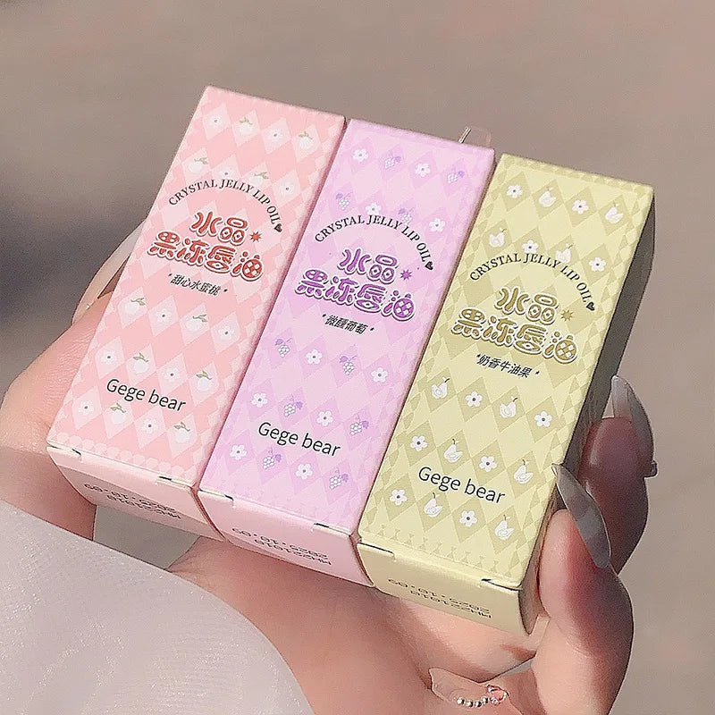 Hydrating Lip Oil with Sheer Pink Tint and Shimmer - Long Lasting Moisturizer & Primer