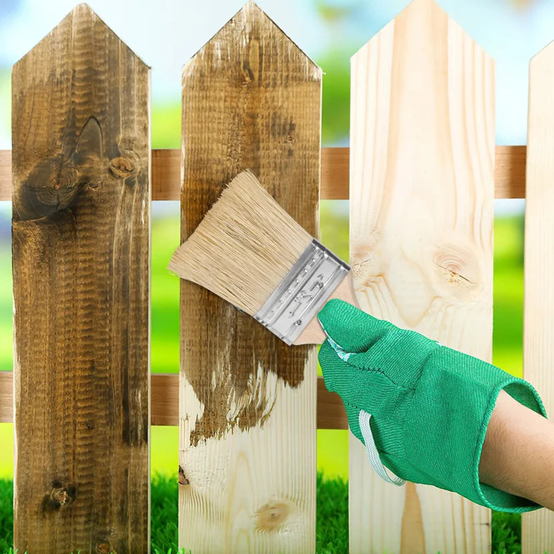 10 Pcs Paint Brush Set with Wooden Handles Fine Bristles Wall Painting Tools