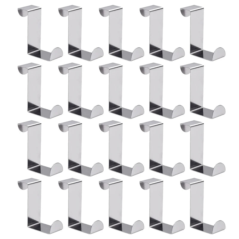 Stainless Steel Over-the-Door Drawer Hooks 2-20Pcs Kitchen & Office Organizer