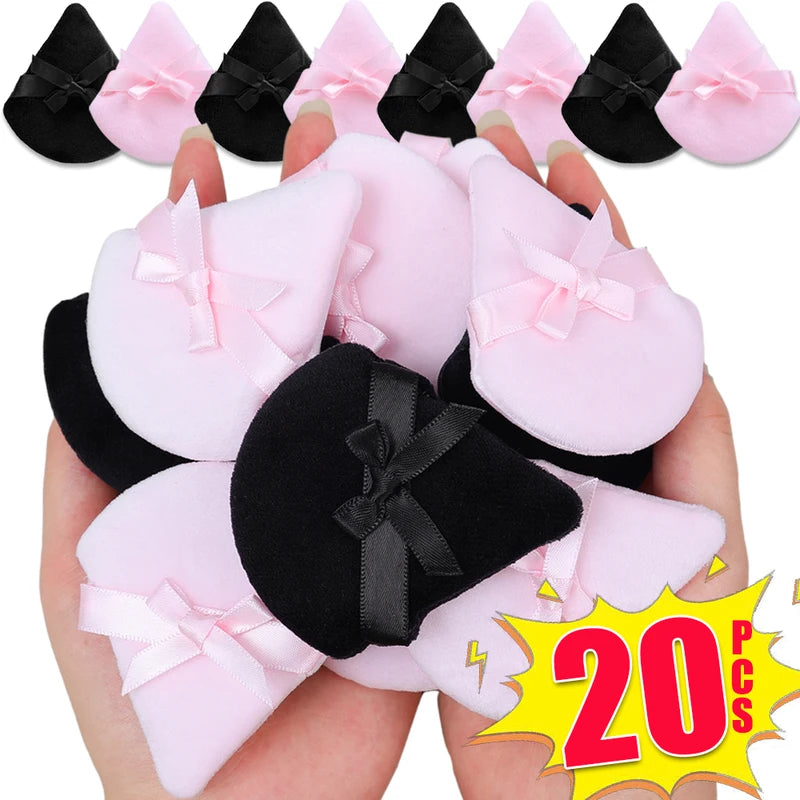 20pcs Makeup Powder Puffs Set - Soft Velvet Contouring & Eye Shadow Sponges