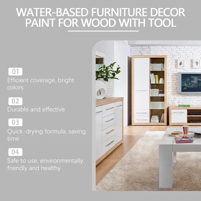 Water Based Wood Paint - High Coverage, Quick Dry, Eco Friendly Furniture Refurbish