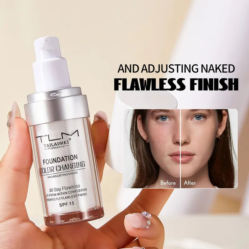 Color Changing Liquid Foundation & Concealer Waterproof Face Makeup 30ml