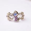 Colorful Fairy Tales Princess Cubic Zircon Ring for Women Girls Adjustable Jewelry