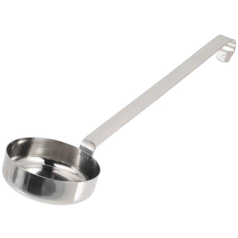 Stainless Steel Pizza Sauce Spoon with Flat Spreader Handle - Kitchen Ladle for Spreading and Serving