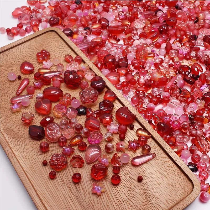 Glass Beads for Jewelry Making - Mixed Sizes, Shapes & Colors, 30g/100g
