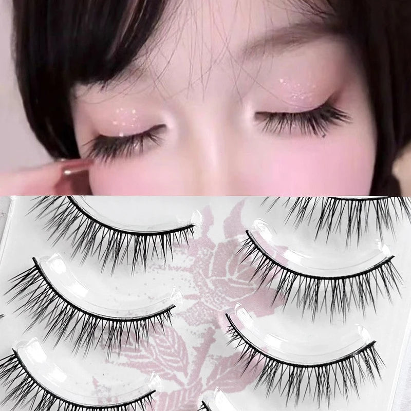 Cosplay False Eyelashes Strip C Curl Natural Look Synthetic Fiber 7-13mm