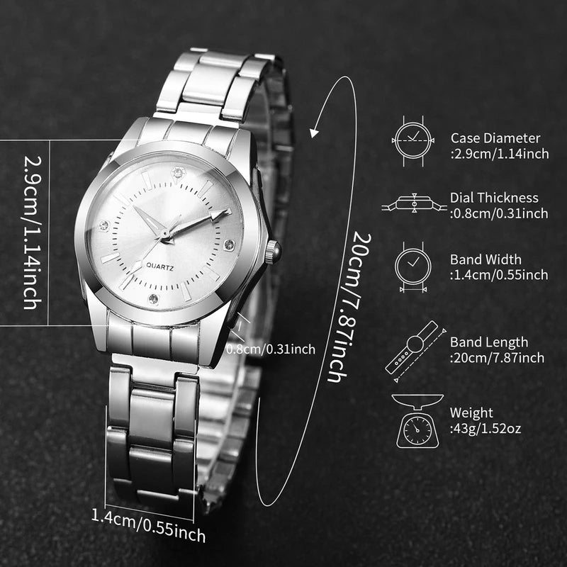 Fashion Women’s Rhinestone Quartz Wrist Watch - Casual Elegant Ladies Clock
