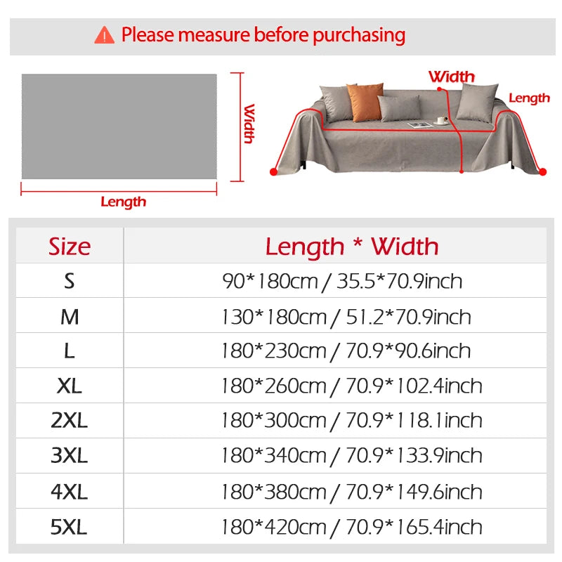 Waterproof Sofa Cover Multi-Size & Color Sofa Towel Dustproof Durable Furniture Protector