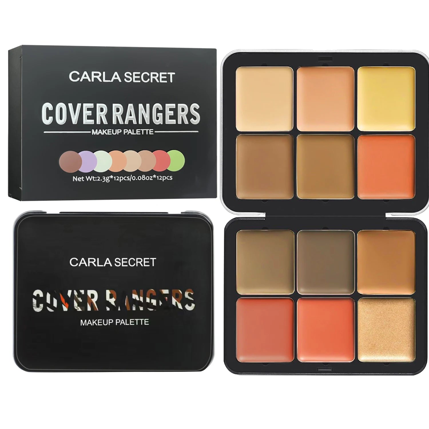 12-Color Concealer Blush Cream Matte Highlight Contour Makeup Palette All-in-One