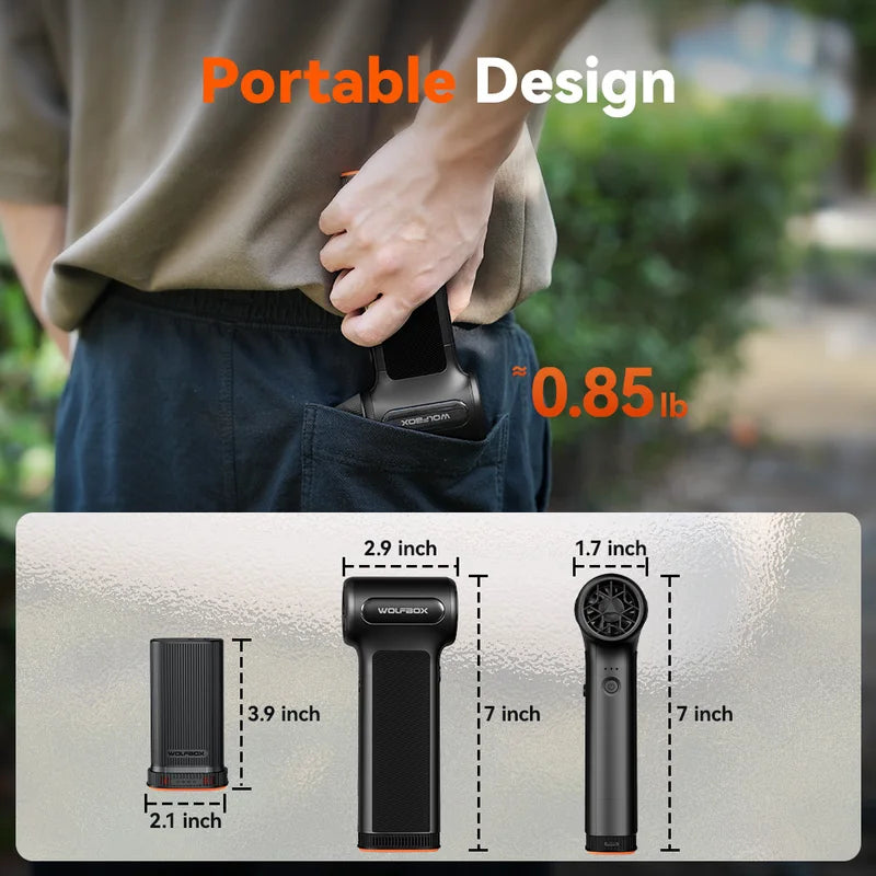 Wireless Electric Air Duster Fan - 3-Speed Portable Blower for Car & Home