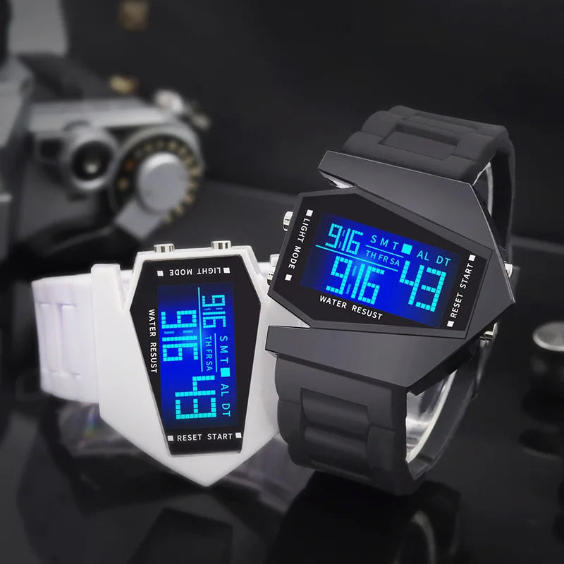 Kids Digital Sport Watch Waterproof Luminous Silicone Strap Multifunctional Alarm