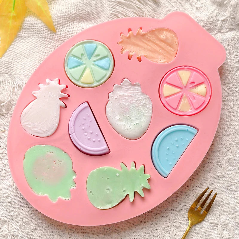 Silicone Candy Molds 9-Cavity Fruit-Shaped Chocolate, Pudding, Biscuit, Ice Tray