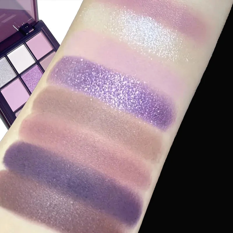 Purple & Violet Eyeshadow Palette with Matte and Shimmer Shades, Smoky and Pearlescent Finishes