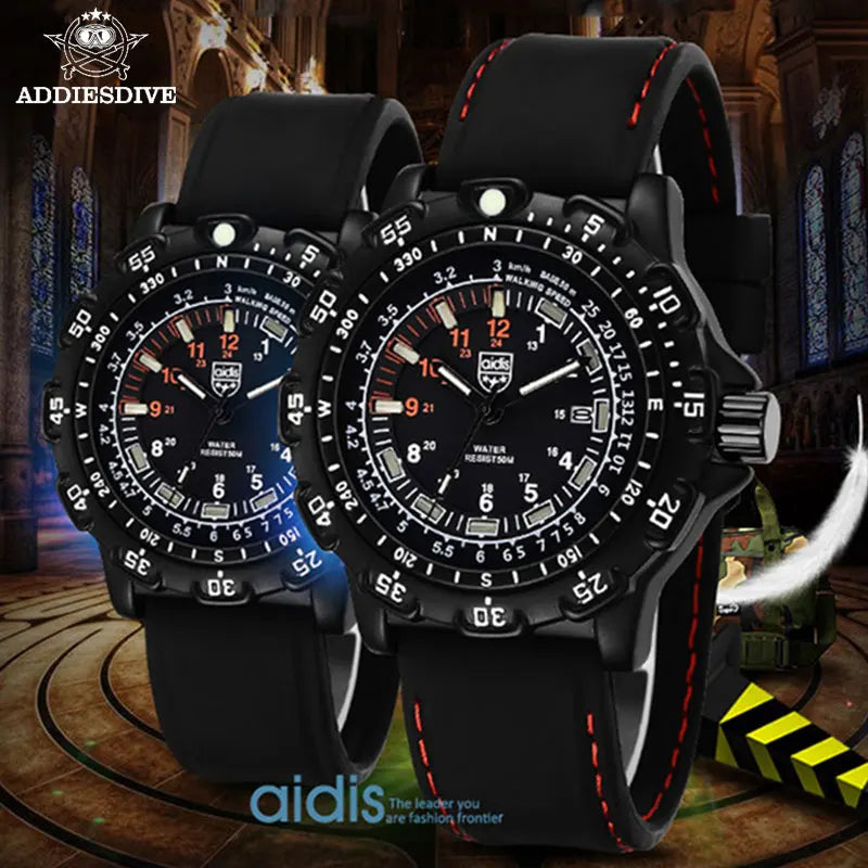 Military Style Wristwatch for Men Outdoor Waterproof Quartz Watch - Special Forces Luminous