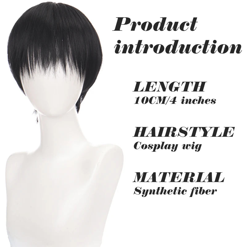 Short Curly Synthetic Men’s Wig - Natural Black, Heat-Resistant, Daily Wear