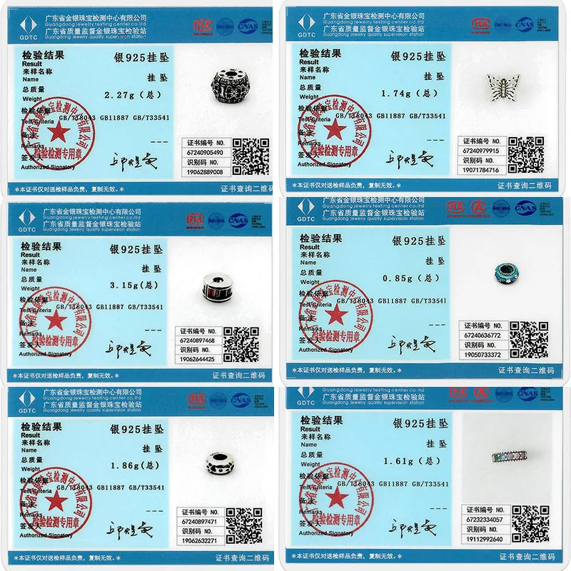 Sterling Silver Bead Charms for Bracelets DIY Jewelry Spacer Beads for Women