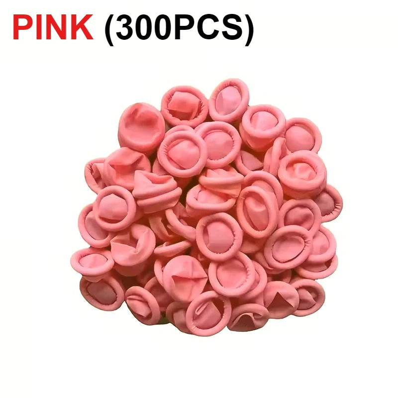 Disposable Latex Finger Cot Pack for Beauty Hairdressing Massage Tattoo - Multi-Color