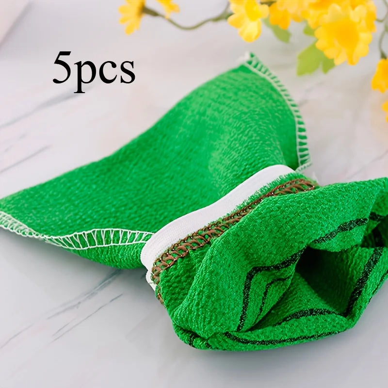 5pcs Exfoliating Shower Gloves & Towel Set for Body Scrubs & Massage