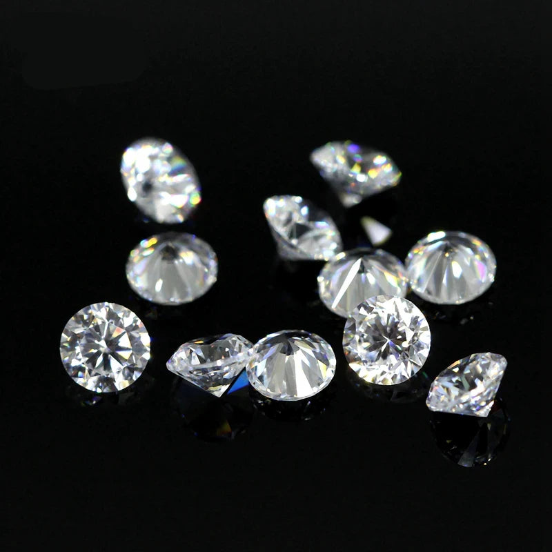 50pcs 6mm White Round Cubic Zirconia Loose Stones for Jewelry Making