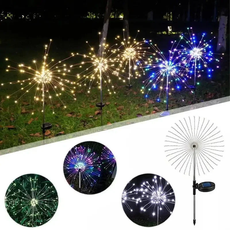 Solar Firework String Lights for Garden Decoration Waterproof Outdoor Lighting
