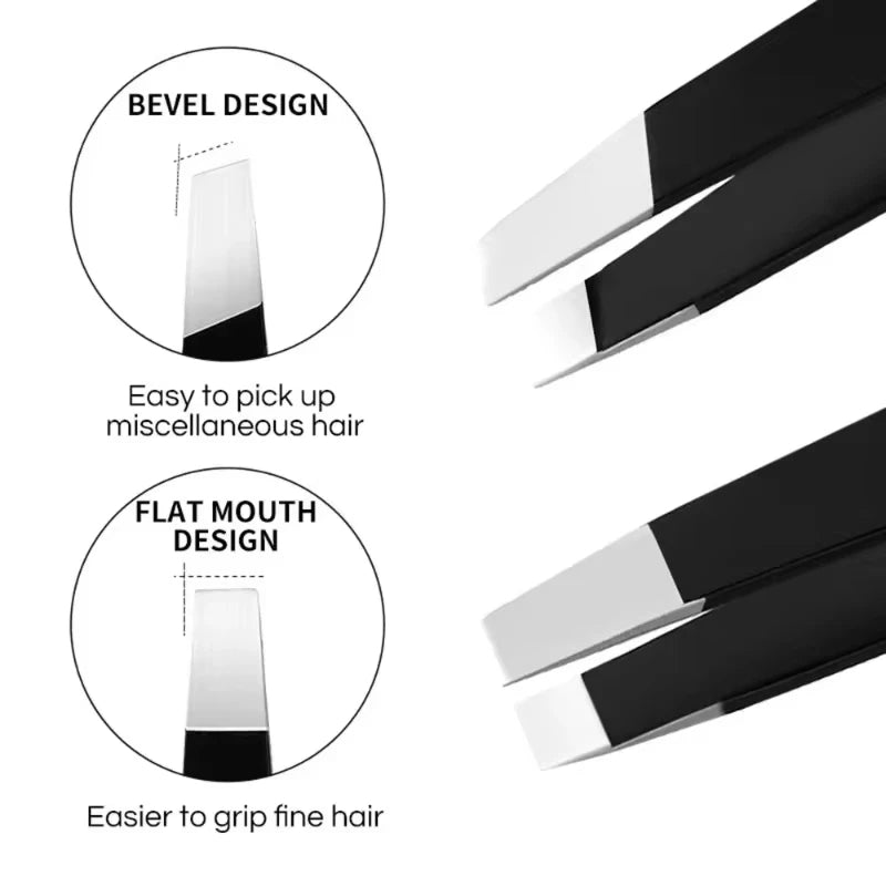 Professional Stainless Steel Precision Tweezer - Slant Tip Eyebrow & Beard Grooming Tool