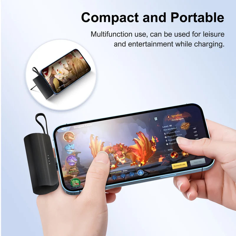 Mini Portable Power Bank 4500mAh Dual USB-C Phone Charger Compact