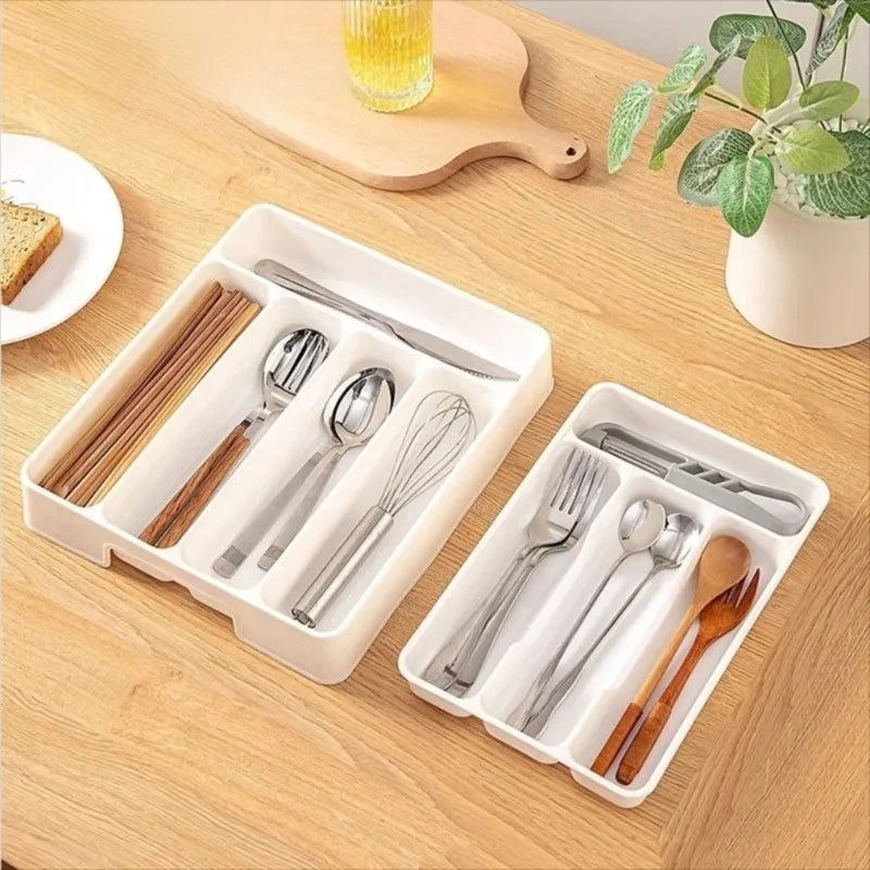 Kitchen Cutlery Organizer Drawer Tray with Multiple Compartments, Easy Clean