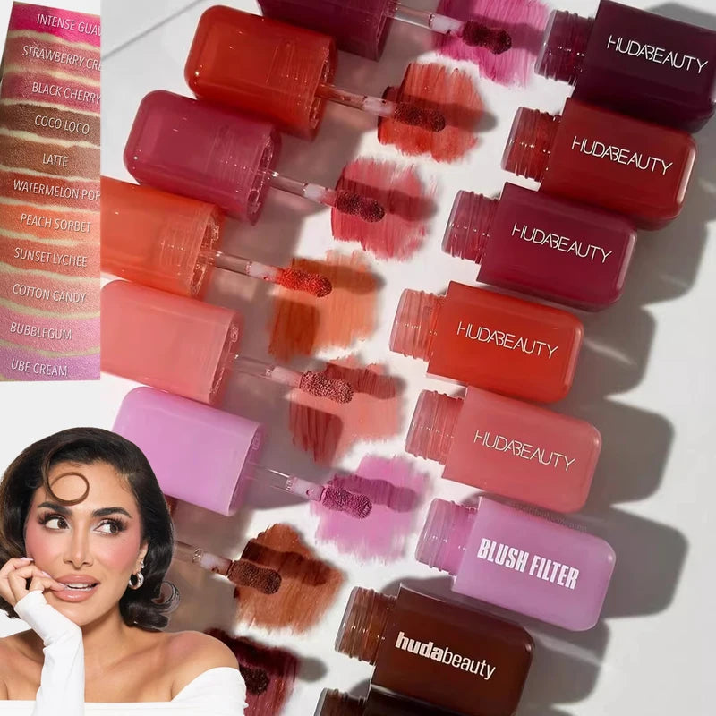 Liquid Blush with Micro-Pearls - Long Lasting Waterproof Cheek & Lip Color Set