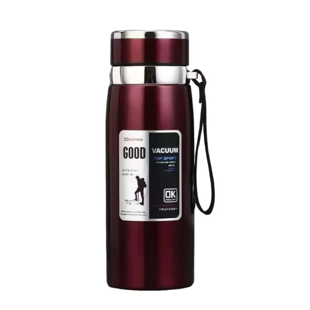 Insulated Stainless Steel Water Bottle with Handle - Leakproof, Outdoor Use