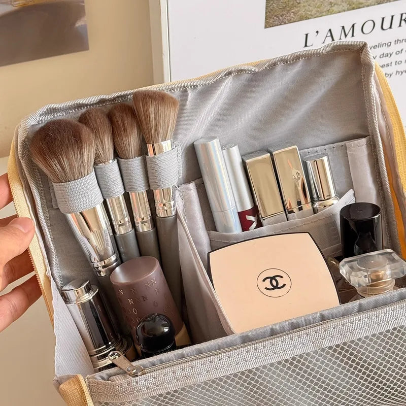 Large Capacity Women's Travel Cosmetic Bag Organizer Makeup Brush Holder Toiletry Wash Bag
