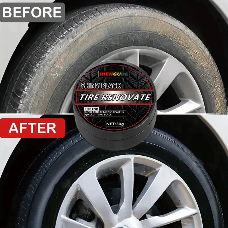 Car Tire Coating Wax 30g Tire Shine Paste for Rubber Parts Anti-Aging