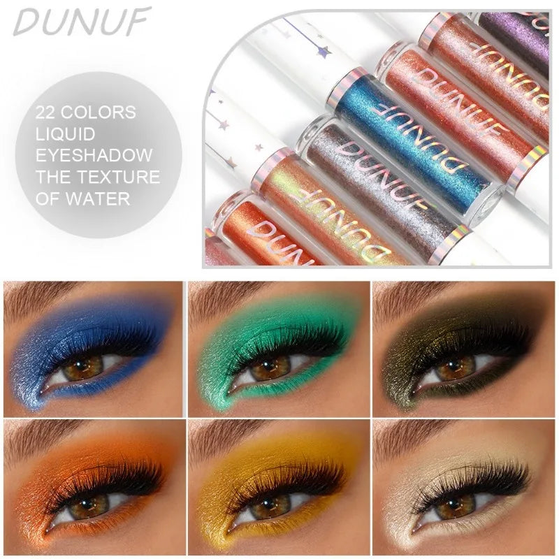 24-Color Liquid Eyeshadow Stick Metallic Glitter Waterproof Stage Makeup