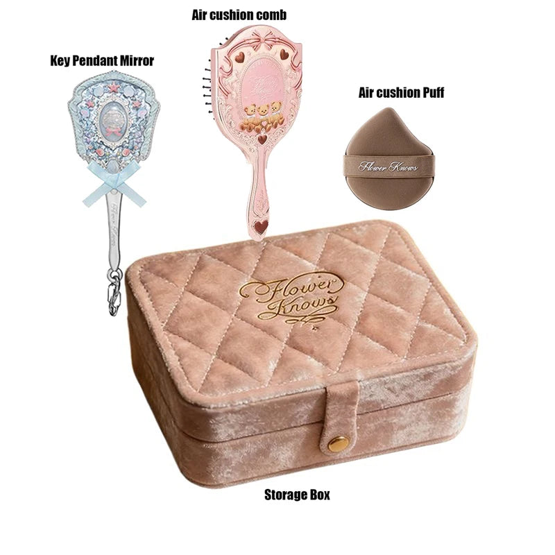 9th Anniversary Makeup Tool Set with Desktop Mirror, Air Cushion Comb & Brush Bucket