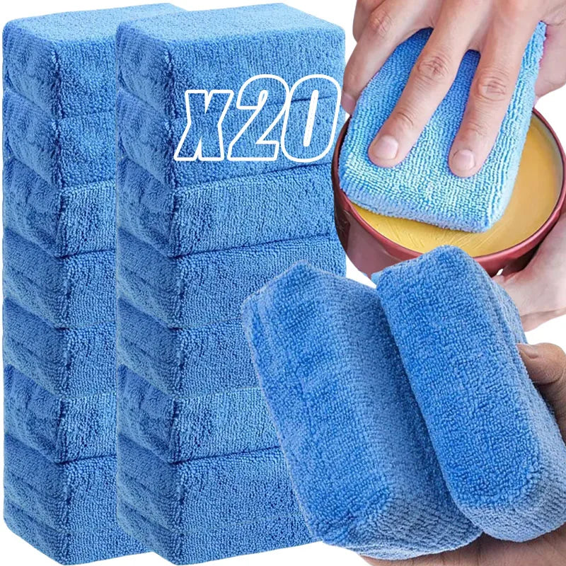 Car Wax Applicator Pads Microfiber Sponges for Polishing & Detailing, Reusable