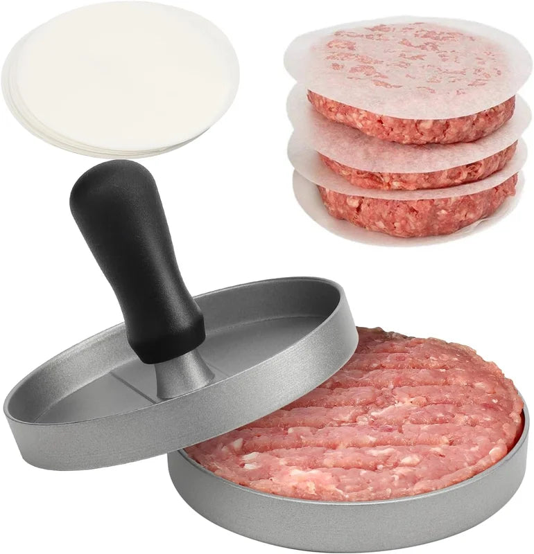 High-Quality Aluminum Burger Press for Perfectly Shaped Patties - Durable Kitchen & BBQ Tool