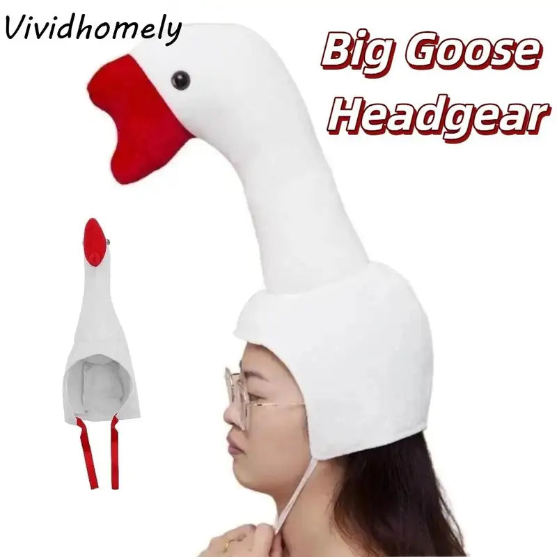 Creative Plush Goose Hat - Halloween Party Costume Headgear for Kids & Adults