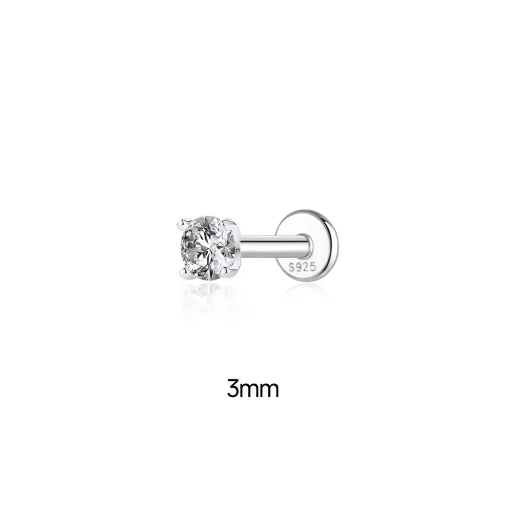 Sterling Silver Moissanite Hoop Earrings for Women Round Circle Jewelry