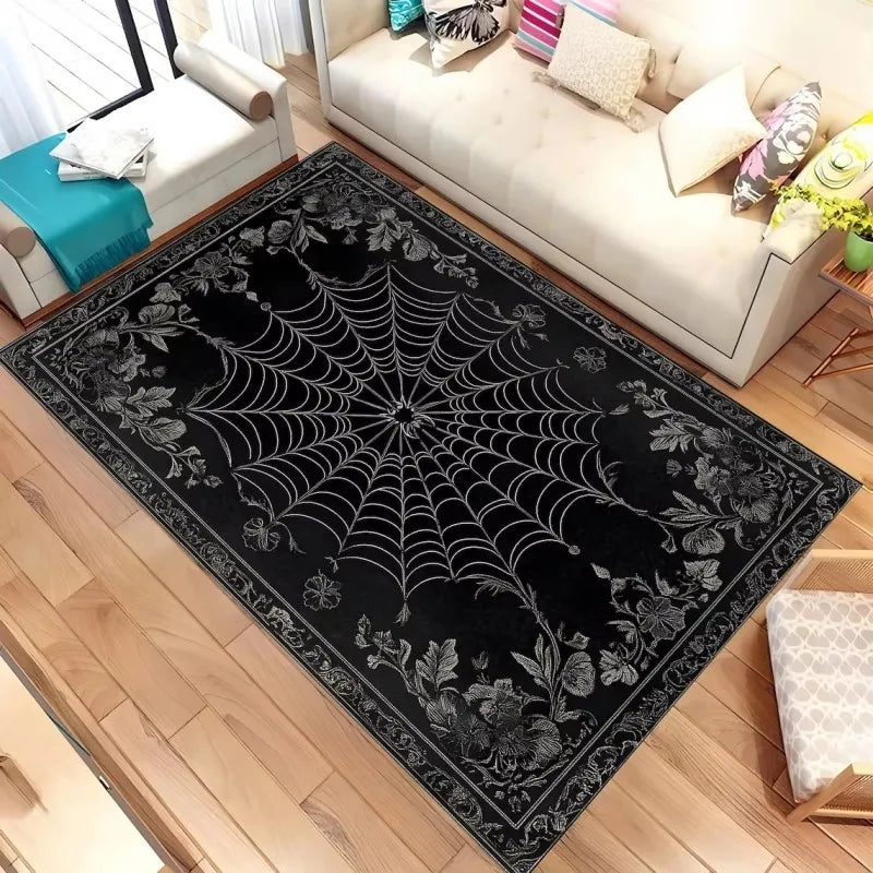 Dark Spider Rug Non-Slip Washable Home Decor for Living Rooms and Kitchens