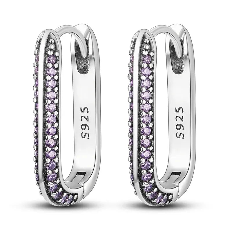 Sterling Silver Heart Hoop Earrings with Zircon CZ Infinity Love for Women