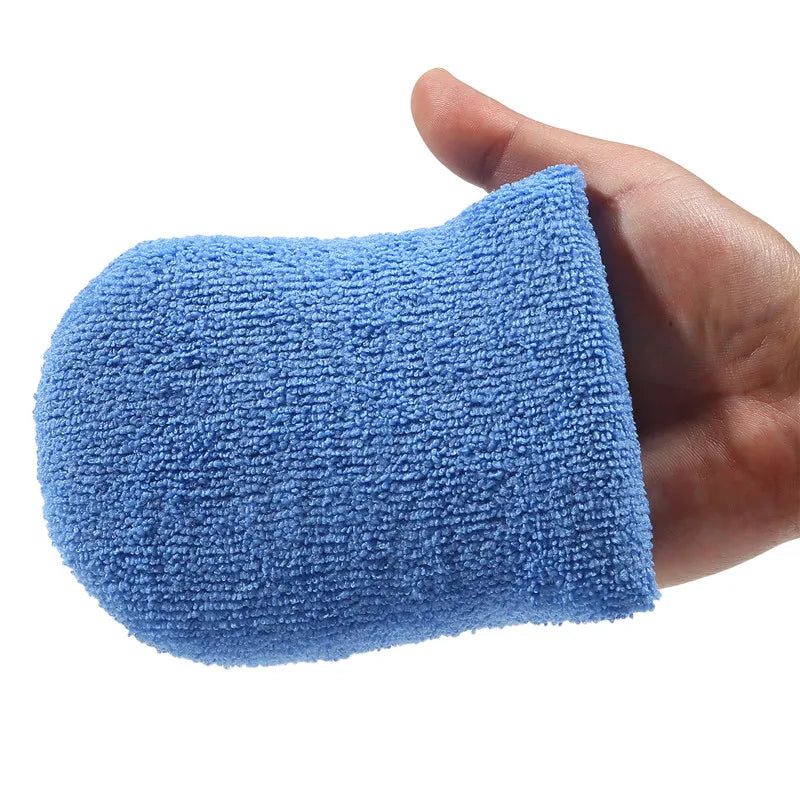 Microfiber Car Wax Applicator Mitts Set - Polishing & Detailing Sponge Pads
