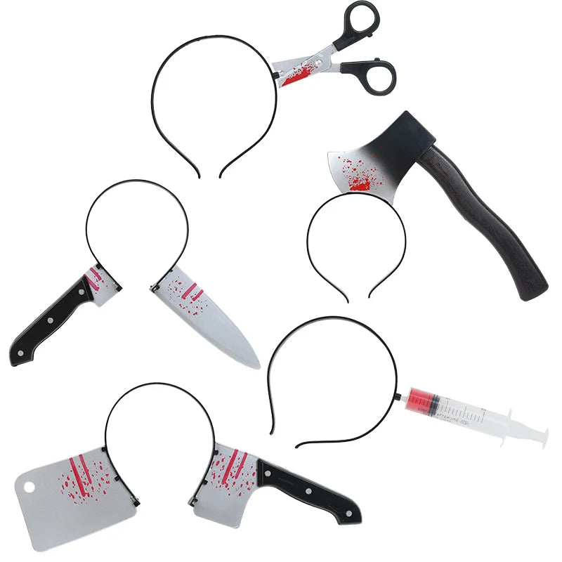 Halloween Horror Fake Saws Knife Headband - Party Prop Costume Accessory