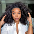 Curly Half Wig 200% Density Human Hair Headband Wig No Leave Out 16-32 Inches