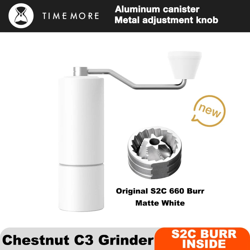 Manual Coffee Grinder - Portable Burr Hand Mill for Espresso & Pour Over