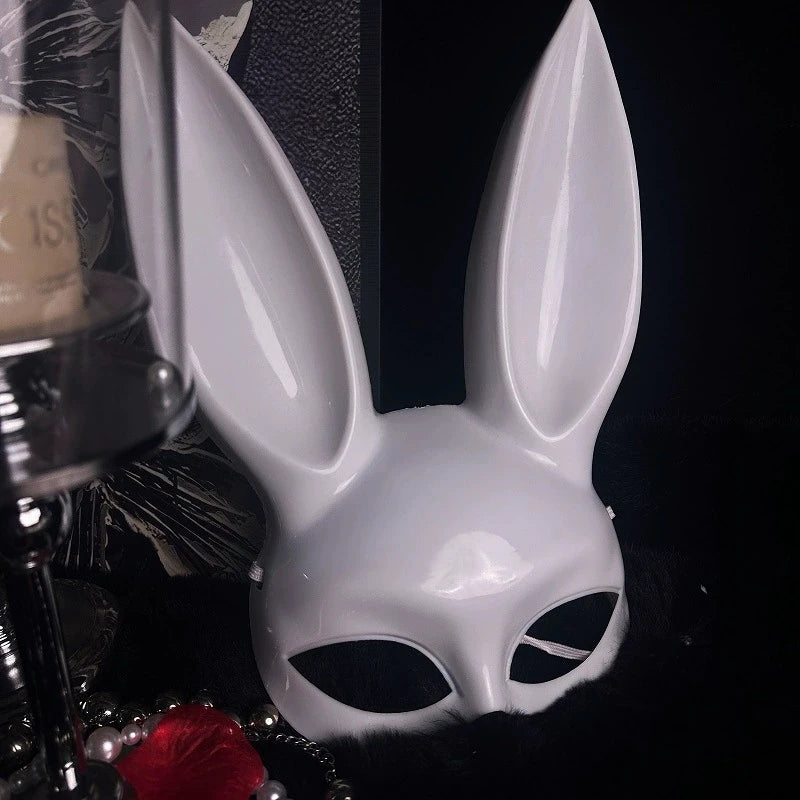 Rabbit Mask Halloween Party Costume Accessory with Long Ears - Multiple Colors