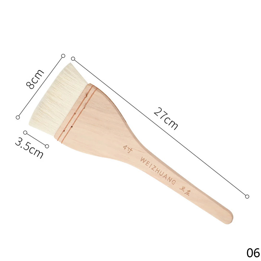 High-Quality Wooden Handle Goat Hair Paint Brushes for Wall Art and Painting