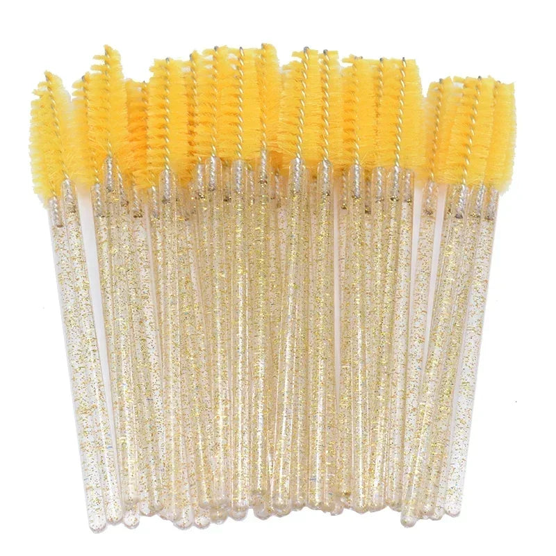 Disposable Lash & Brow Spoolie Wands with Nylon Bristles - 300PCS Assorted Colors