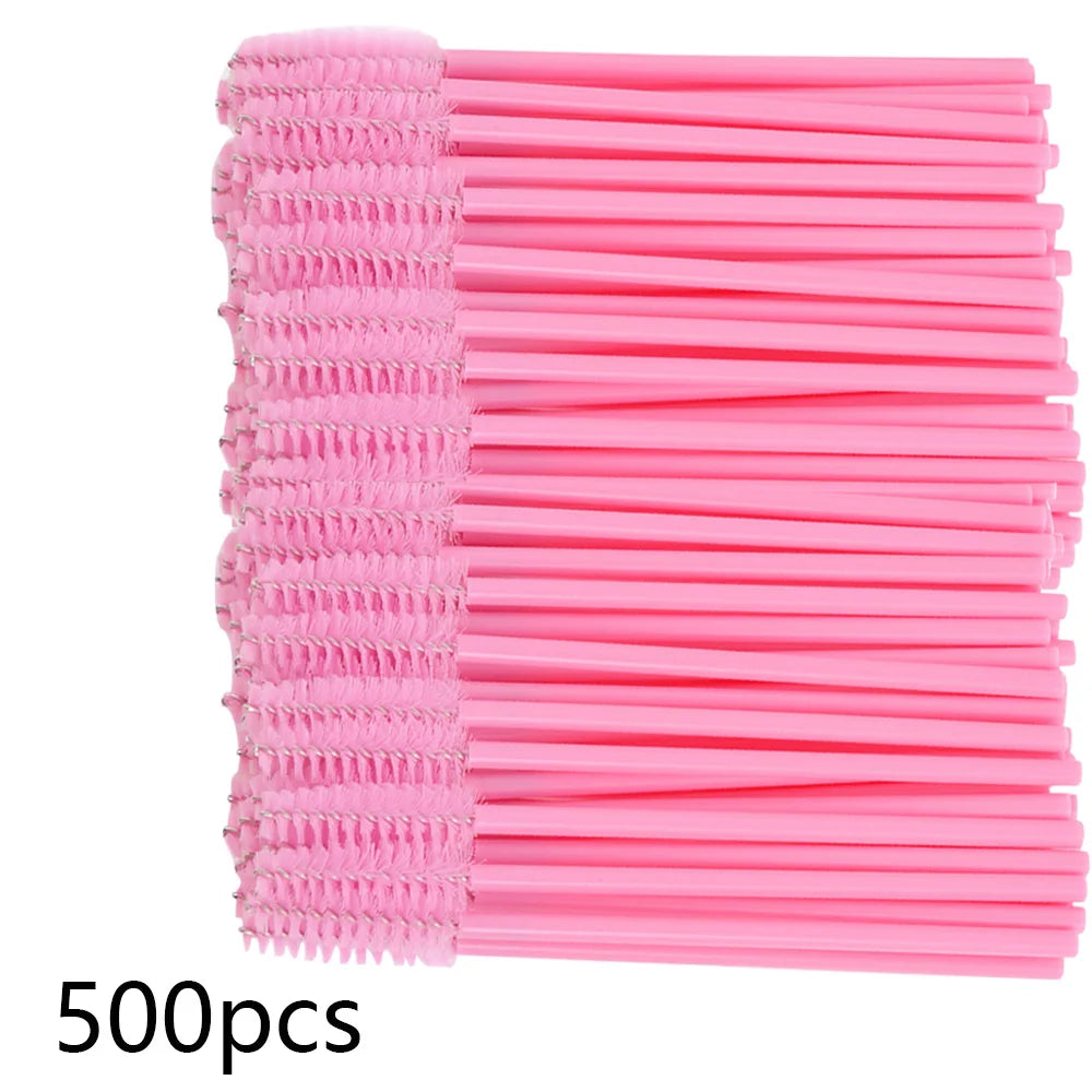 500/1000pcs Eyelash Brush Applicator Set for Lash & Brow Extensions
