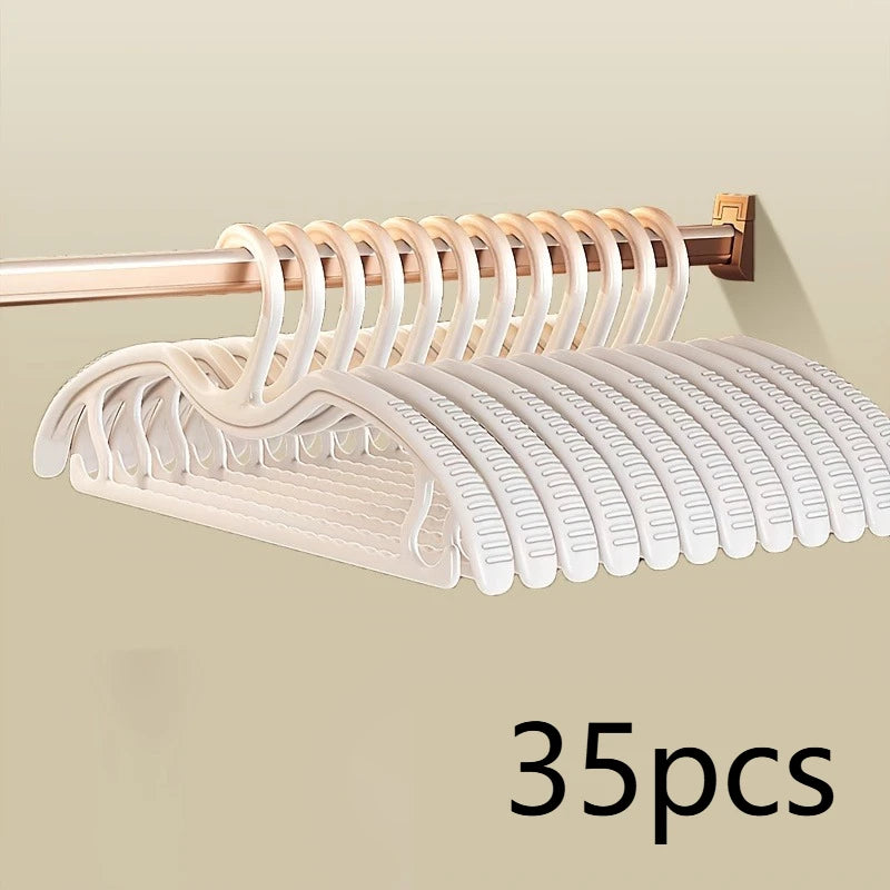 Wide Shoulder Hangers Set - Space Saving Non-Slip Closet Organizer, Short Neck