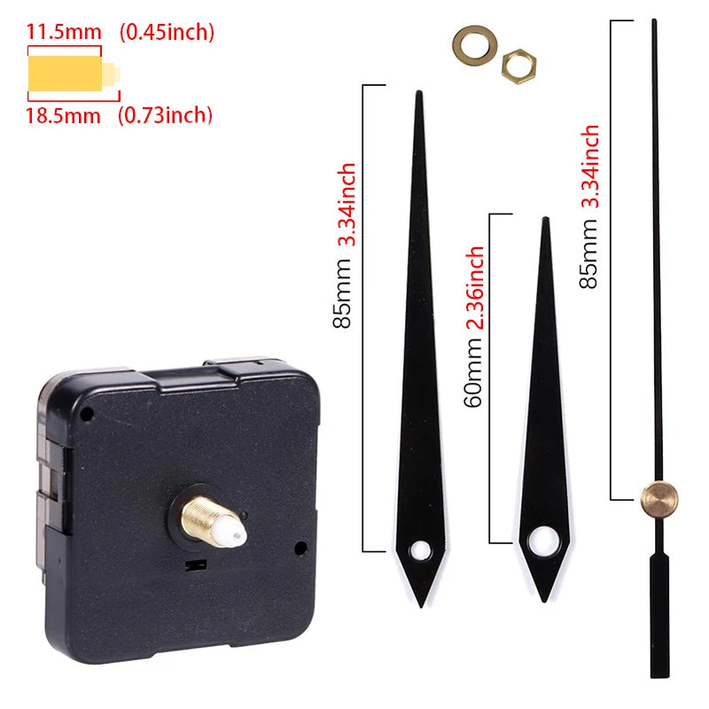 Silent Quartz Wall Clock Mechanism Kit with Hands for DIY Repair